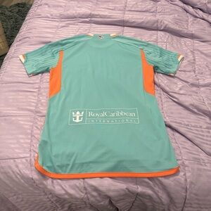 Adidas InterMiami Aqua and Orange Jersey Men’s Medium Slim Fit